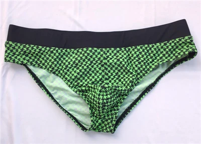 Neónovo zelené pánske plavkové nohavičky Houndstooth